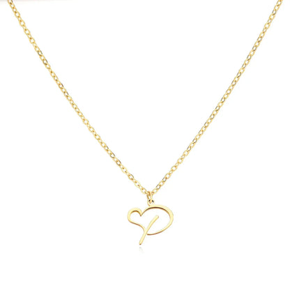 Skanto | Dainty Heart Letter Initial Necklace