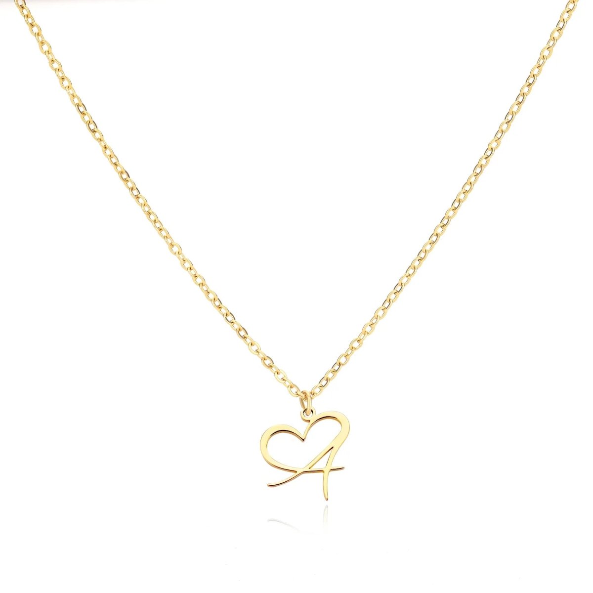 Skanto | Dainty Heart Letter Initial Necklace