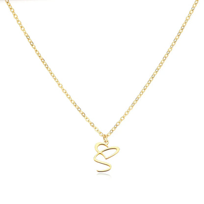 Skanto | Dainty Heart Letter Initial Necklace