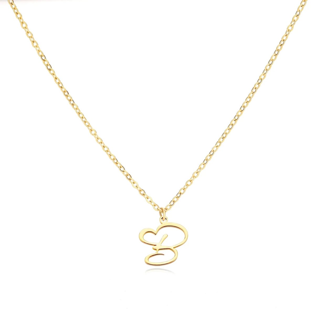 Skanto | Dainty Heart Letter Initial Necklace