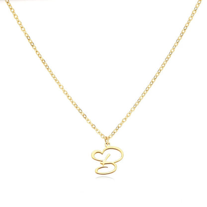 Skanto | Dainty Heart Letter Initial Necklace
