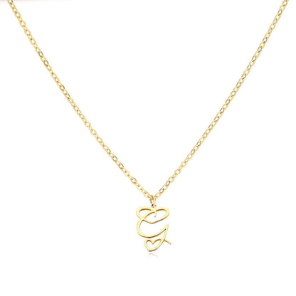 Skanto | Dainty Heart Letter Initial Necklace