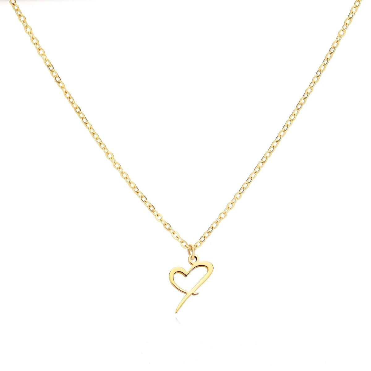 Skanto | Dainty Heart Letter Initial Necklace