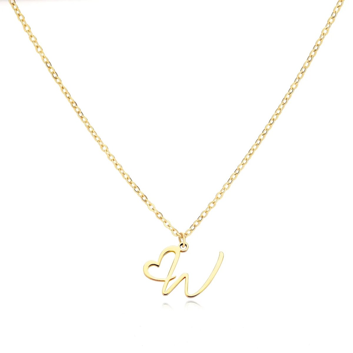 Skanto | Dainty Heart Letter Initial Necklace