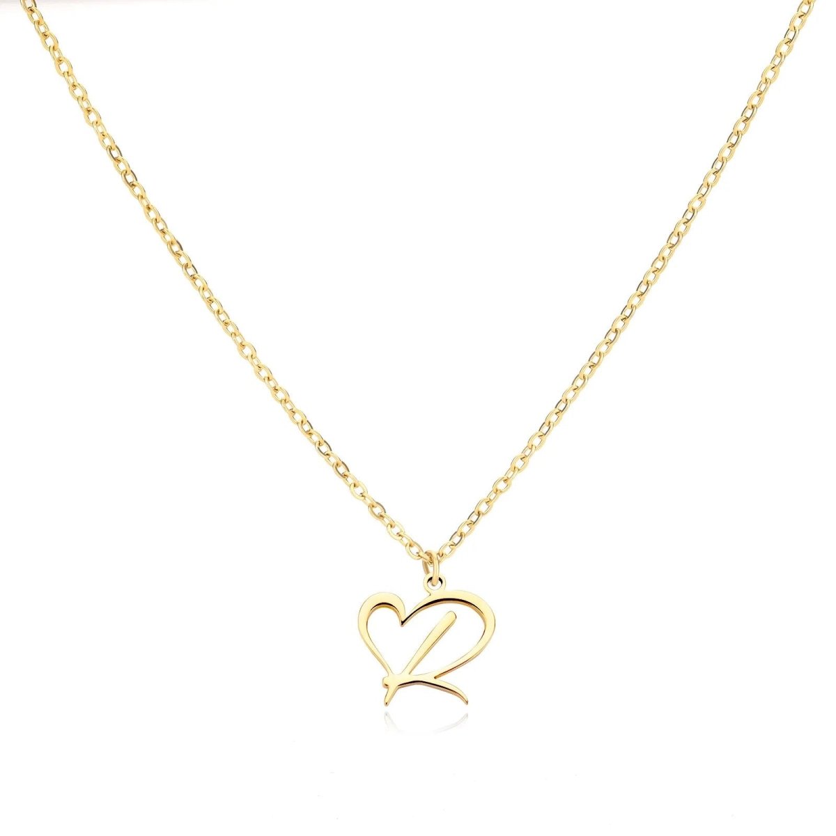 Skanto | Dainty Heart Letter Initial Necklace