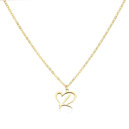 Skanto | Dainty Heart Letter Initial Necklace