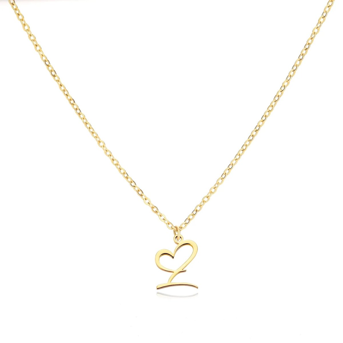 Skanto | Dainty Heart Letter Initial Necklace