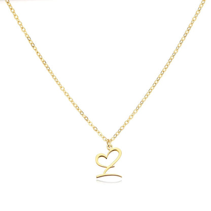 Skanto | Dainty Heart Letter Initial Necklace