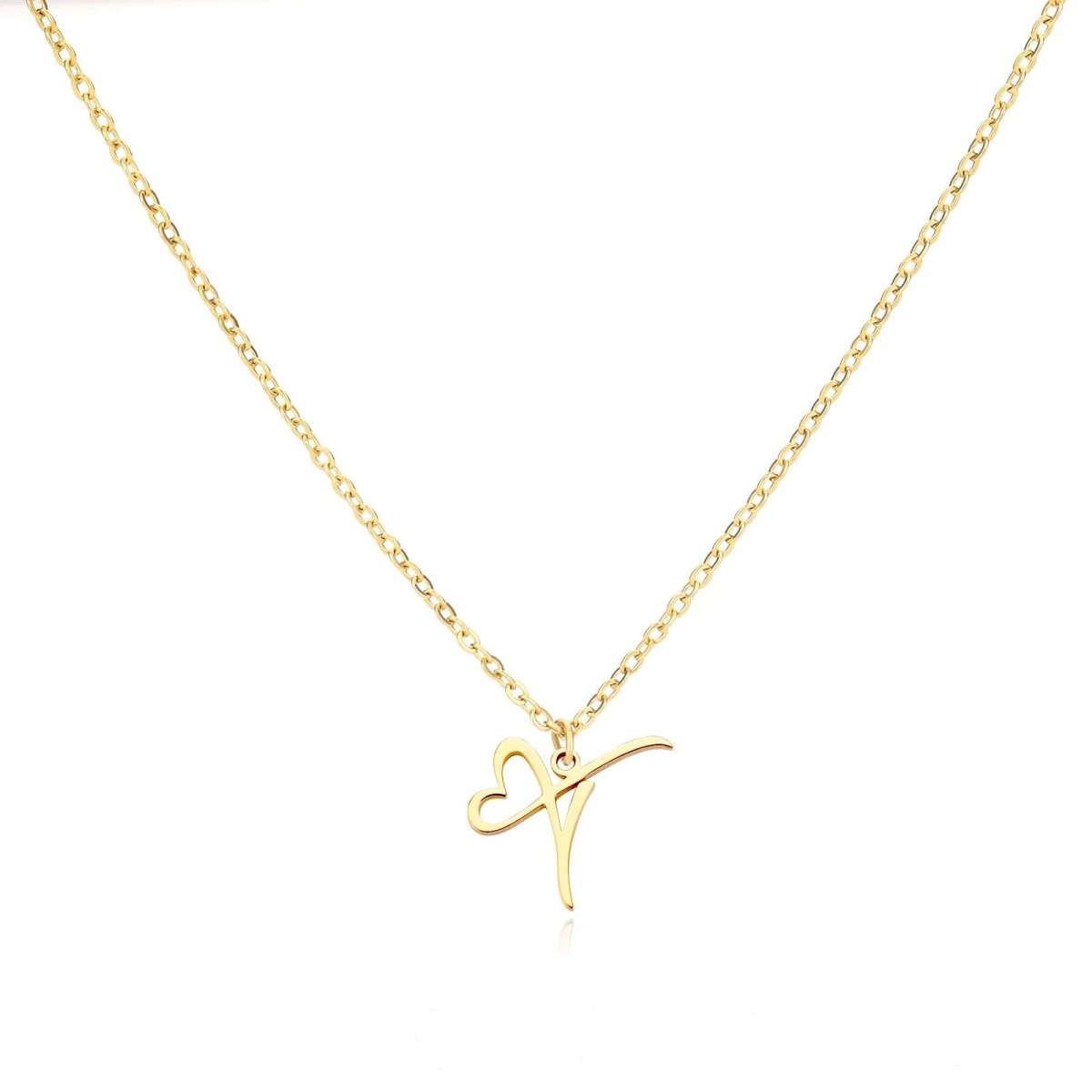 Skanto | Dainty Heart Letter Initial Necklace