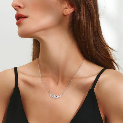 BowLift | Dainty Diamond Floral Petals Necklace
