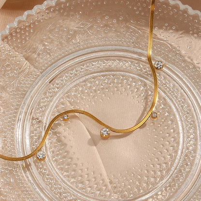 BowLift | Dainty Diamond Herringbone Choker Necklace