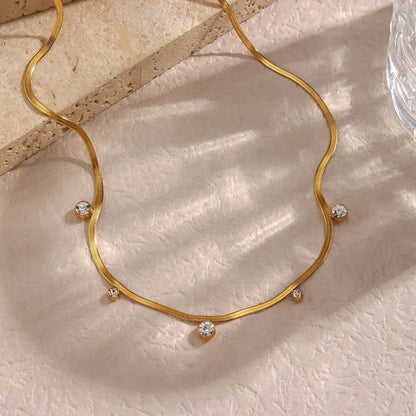 BowLift | Dainty Diamond Herringbone Choker Necklace