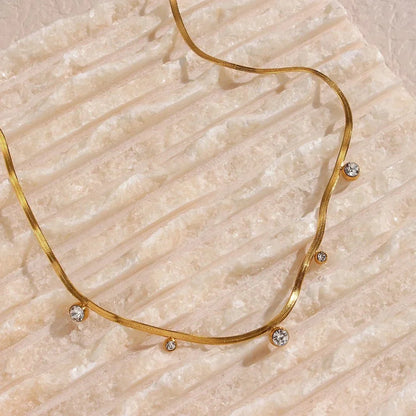 BowLift | Dainty Diamond Herringbone Choker Necklace
