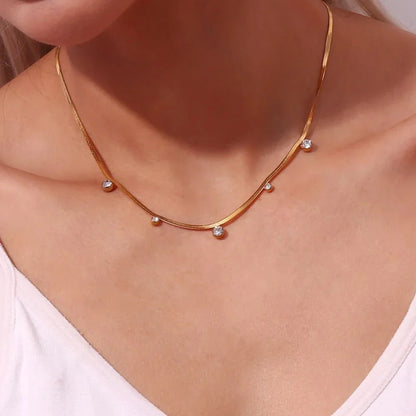 BowLift | Dainty Diamond Herringbone Choker Necklace
