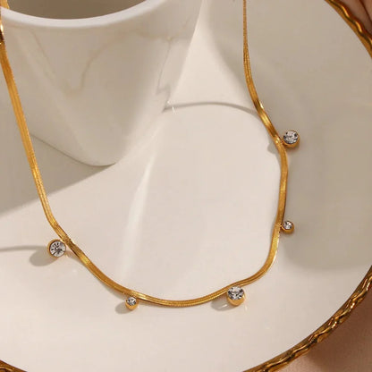 BowLift | Dainty Diamond Herringbone Choker Necklace