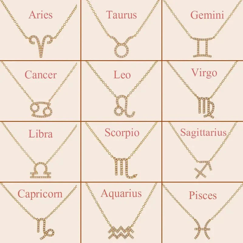 Skanto | Dainty Diamond Zodiac Sign Necklace