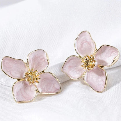 Brehn | Delicate floral hibiscus earrings