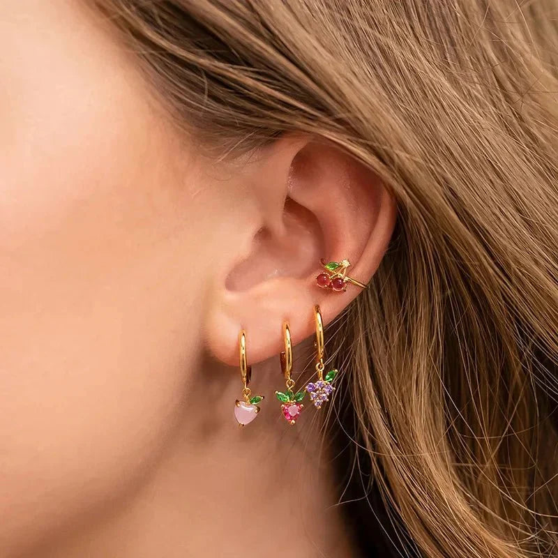 BowLift | Dainty Fruit Hoop & Stud Earrings