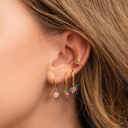 BowLift | Dainty Fruit Hoop & Stud Earrings