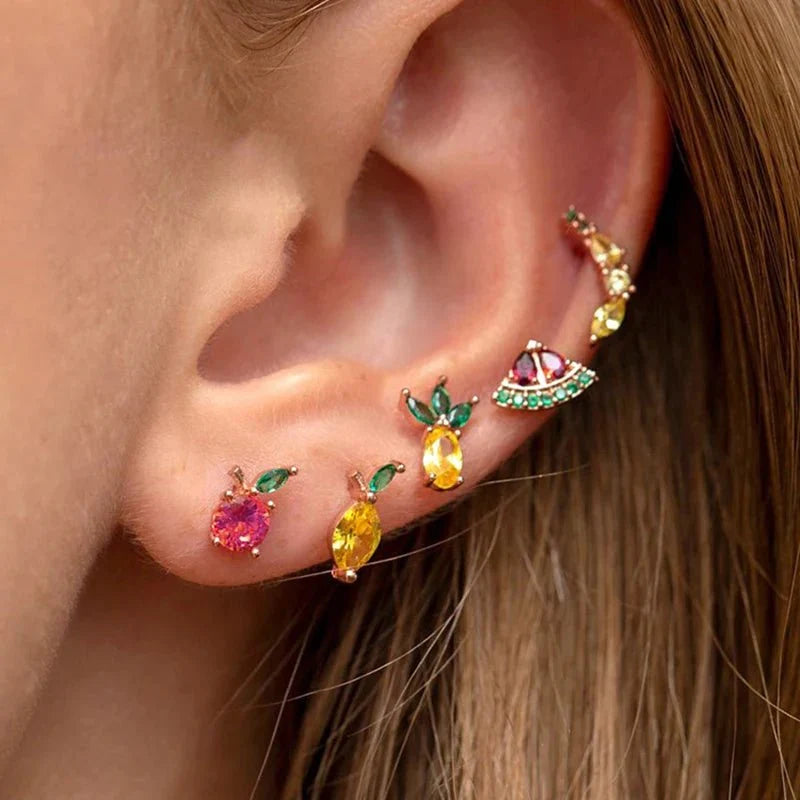 BowLift | Dainty Fruit Hoop & Stud Earrings