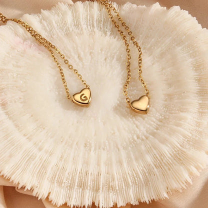 BowLift | Dainty Minimal Heart Initial Letter Necklace