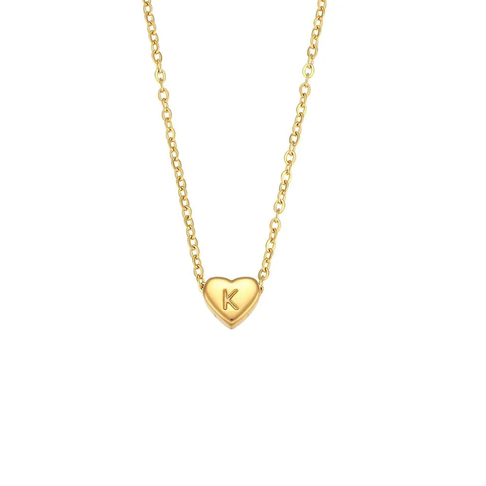 BowLift | Dainty Minimal Heart Initial Letter Necklace