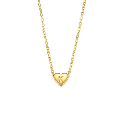 BowLift | Dainty Minimal Heart Initial Letter Necklace