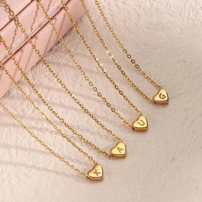BowLift | Dainty Minimal Heart Initial Letter Necklace