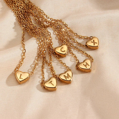 BowLift | Dainty Minimal Heart Initial Letter Necklace