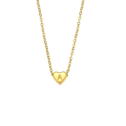 BowLift | Dainty Minimal Heart Initial Letter Necklace