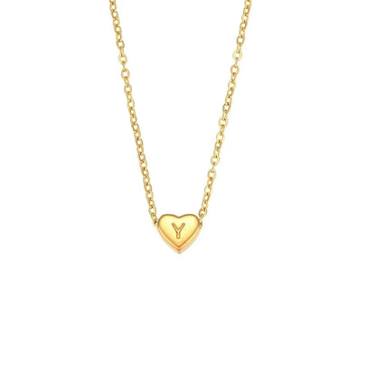 BowLift | Dainty Minimal Heart Initial Letter Necklace