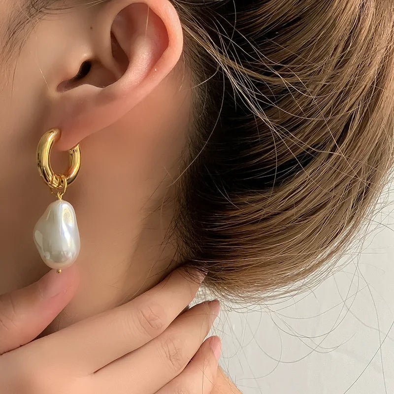 BowLift | Dainty Pearl Huggie Earrings