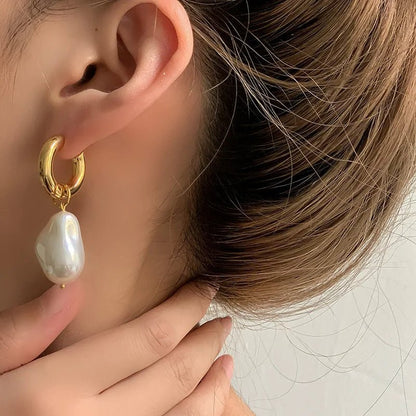 BowLift | Dainty Pearl Huggie Earrings