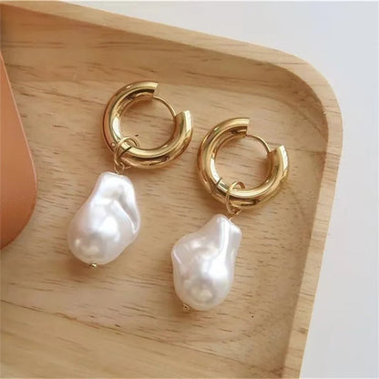BowLift | Dainty Pearl Huggie Earrings