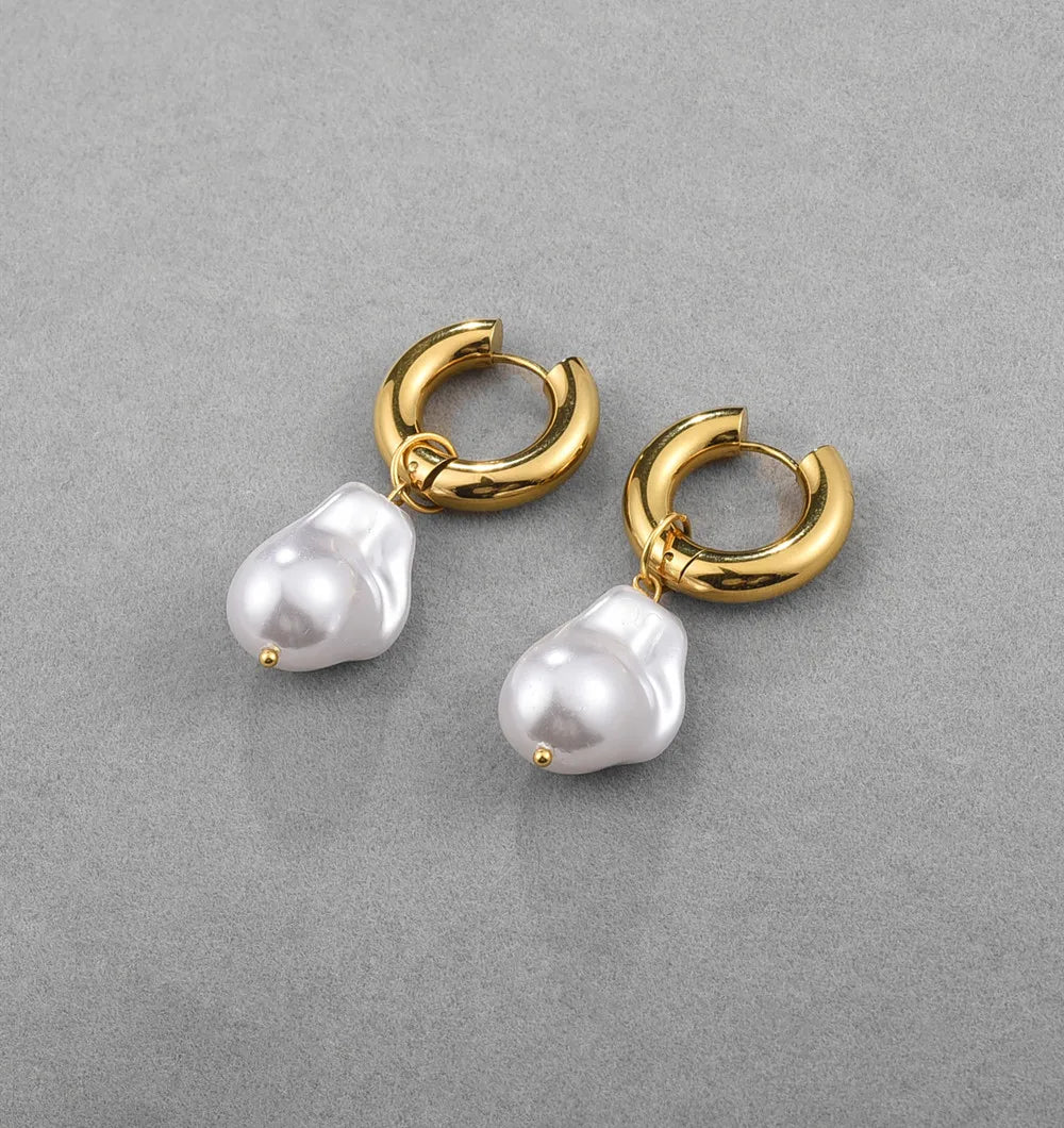 BowLift | Dainty Pearl Huggie Earrings