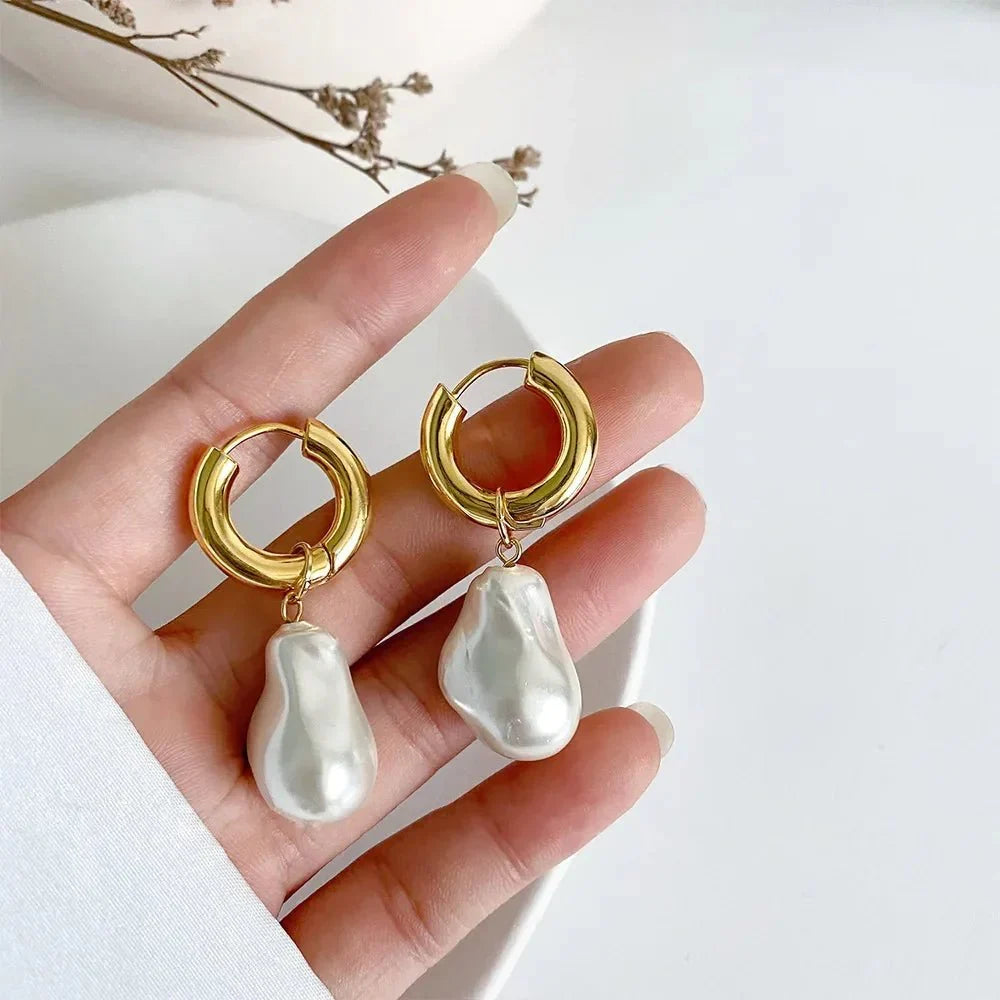 BowLift | Dainty Pearl Huggie Earrings