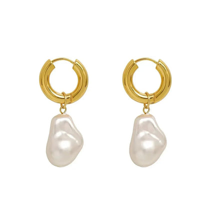 BowLift | Dainty Pearl Huggie Earrings