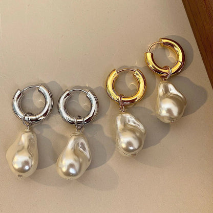 BowLift | Dainty Pearl Huggie Earrings