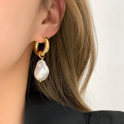 BowLift | Dainty Pearl Huggie Earrings