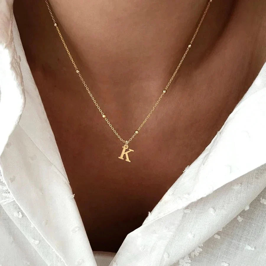 BowLift | Dainty Satellite Chain Letter Initial Necklace