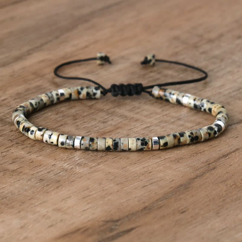 Skanto | Braided bracelet with 2,4 mm natural stone beads – Seraphina