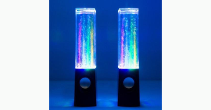 Portable LED speaker with colorful, dancing water fountain effect!