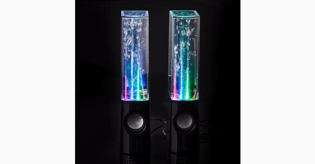 Portable LED speaker with colorful, dancing water fountain effect!