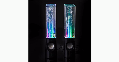 Portable LED speaker with colorful, dancing water fountain effect!