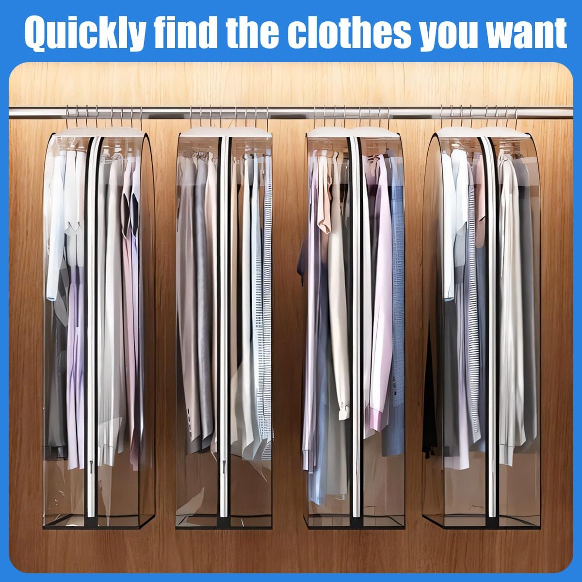 Transparent Garment Covers with Inserts – 6-Pack Side Zipper Storage Covers | Bowlift