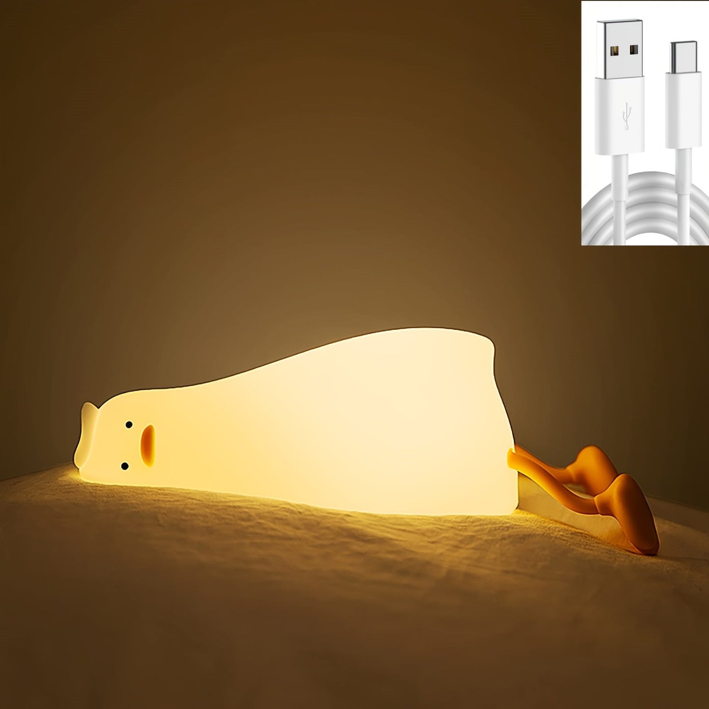 Skanto | Sleeping Duck Lamp - Rechargeable Dimmable Silicone Night Light