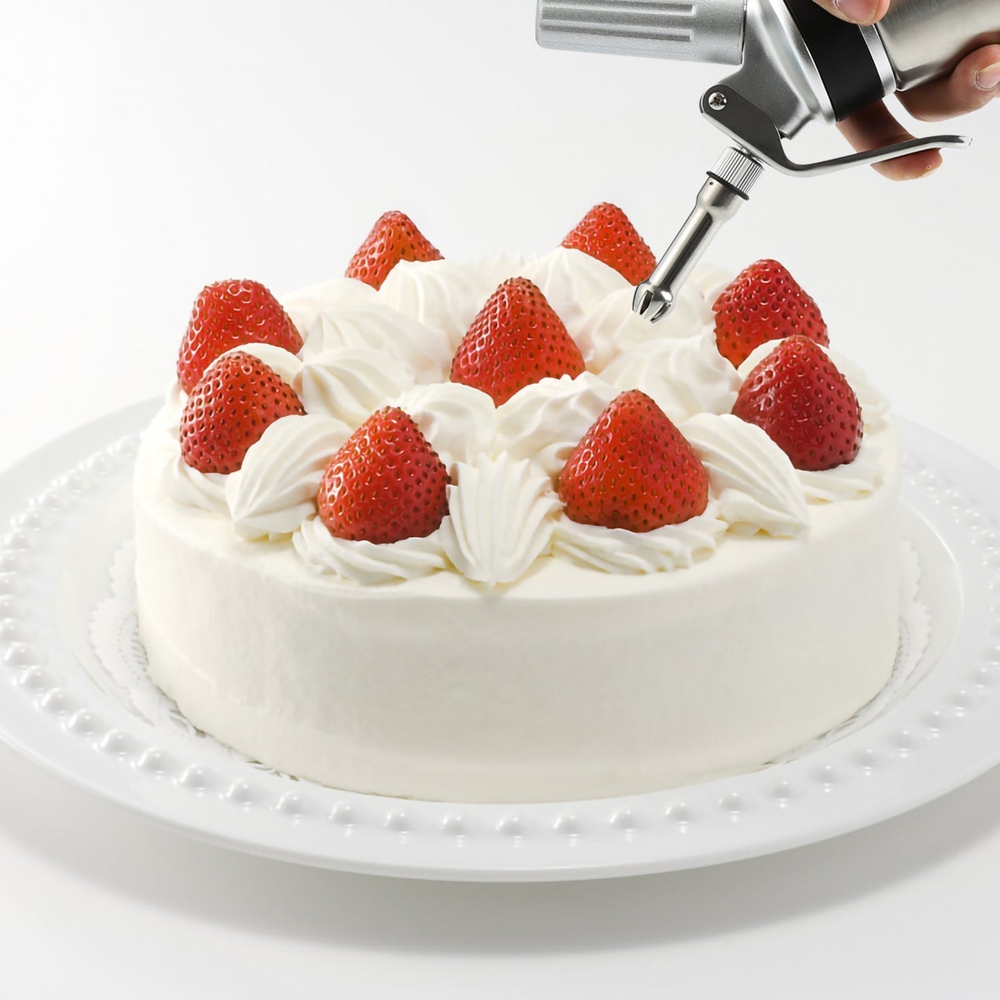 Cream dispenser stainless steel with 3 nozzles 500ml | Karnz