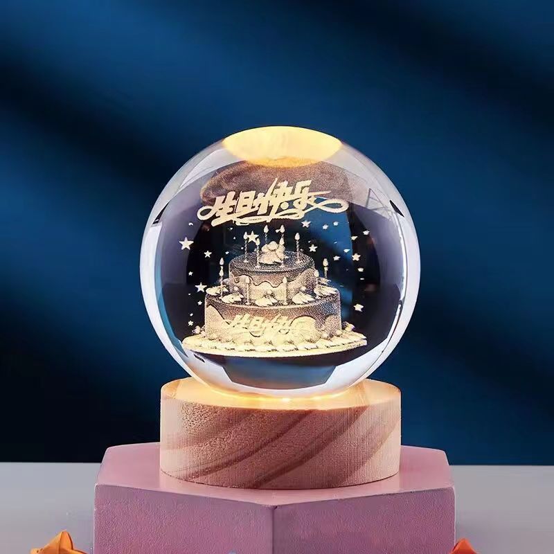 3D Crystal Ball Night Lamp