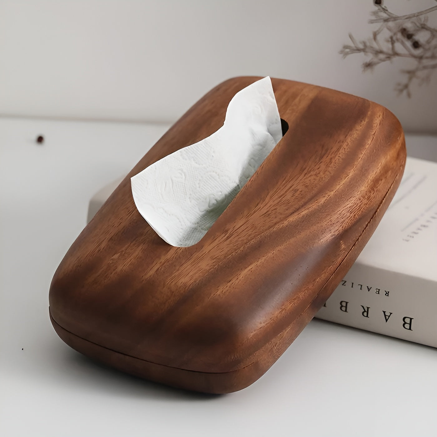 Walnut Wood Tissue Box – Elegant & Functional | Stylish Home Accessory | Skanto