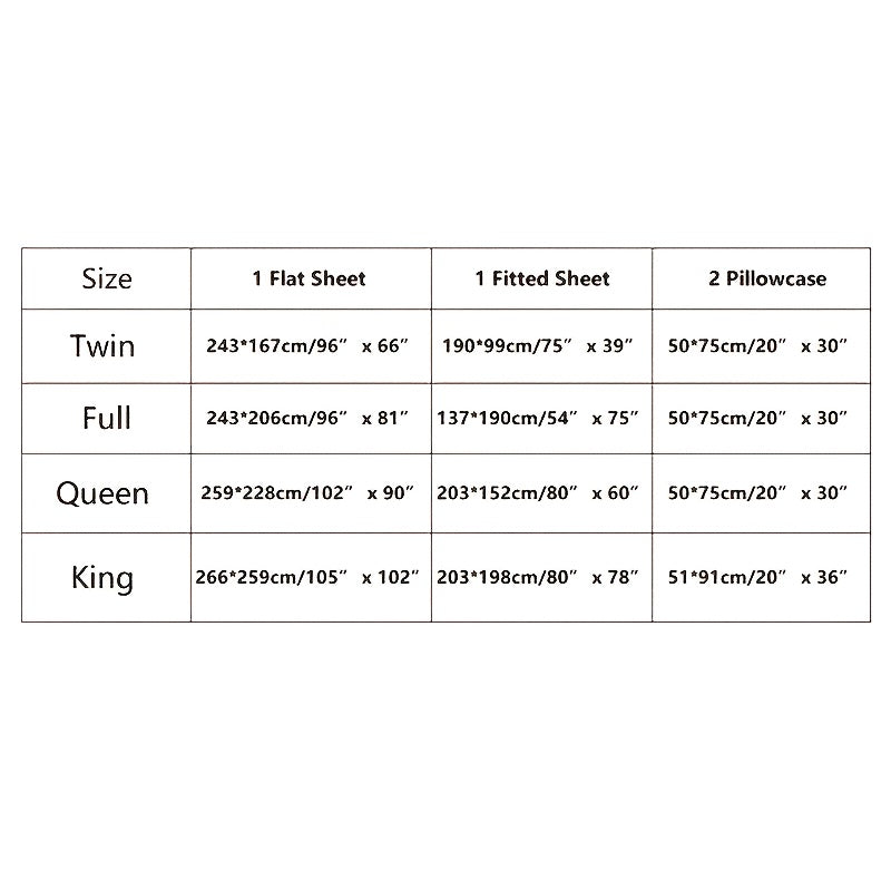 Skanto | 4-Piece Marble Brushed Sheet Set – Soft & Breathable Stone Pattern Bedding (1 Flat Sheet, 1 Fitted Sheet, 2 Pillowcases) for Bedroom & Guest Room